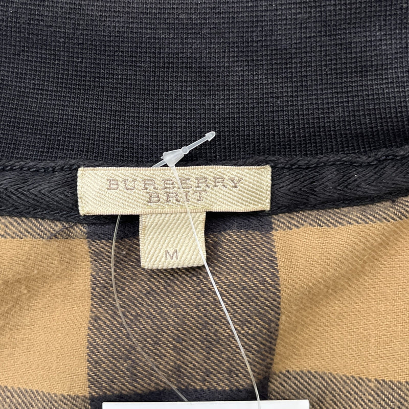 Men's Brit Check Full Zip Sweatshirt Black Size M