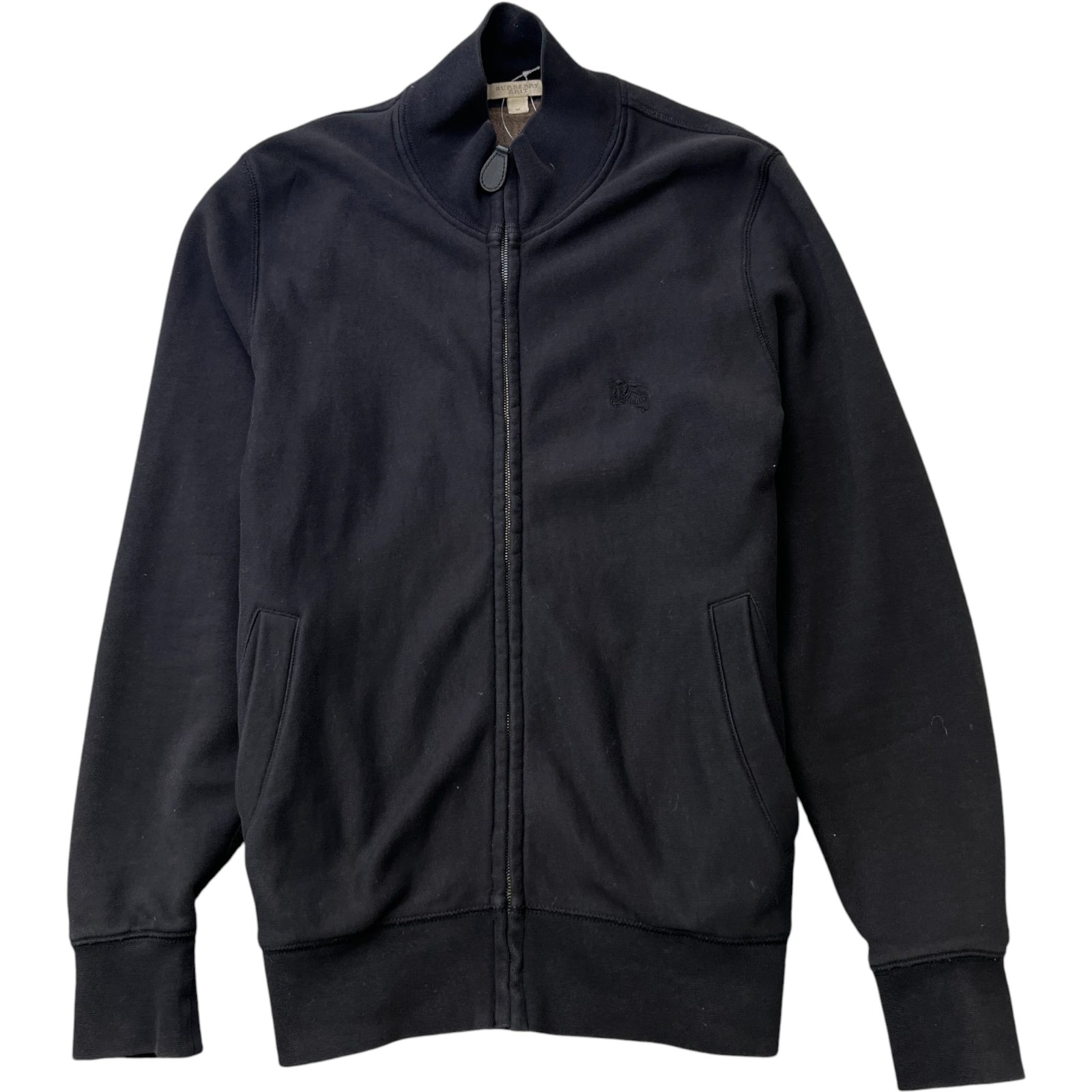 Men's Brit Check Full Zip Sweatshirt Black Size M - Photo 1