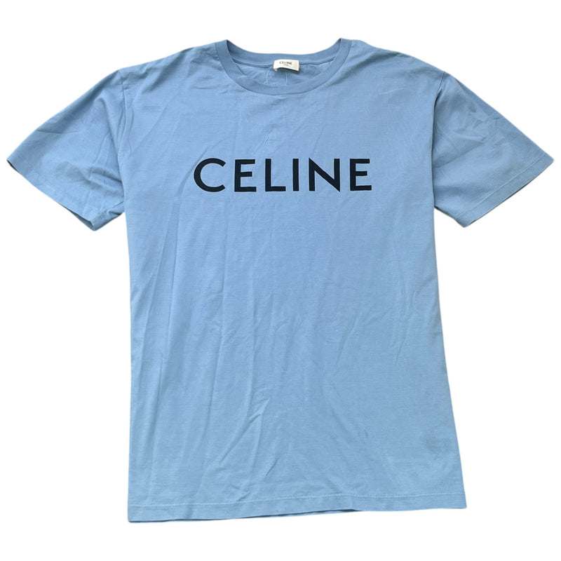 Men's Logo Print T-Shirt Blue Size M