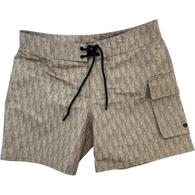 Men's Oblique Swim Shorts Beige Size M / W32