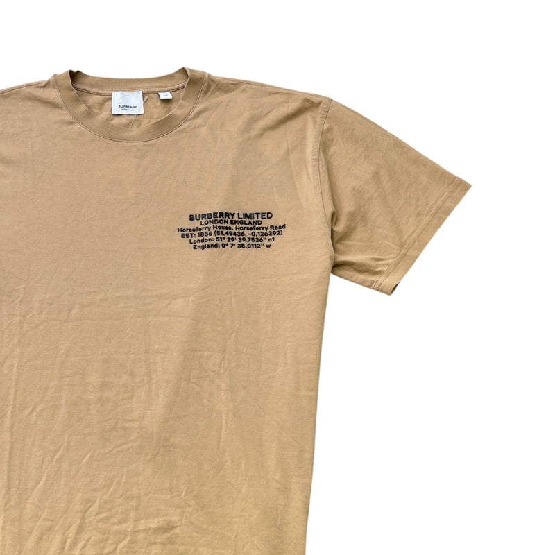 Men's Abel Coordinates Logo T-Shirt Beige Size XS