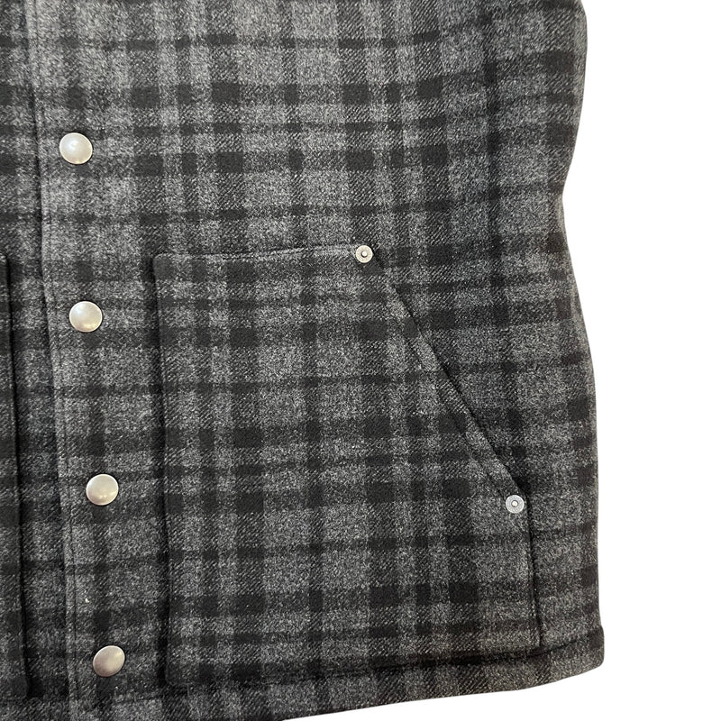 Men's Triangle Logo Plaid Gilet Black Size L