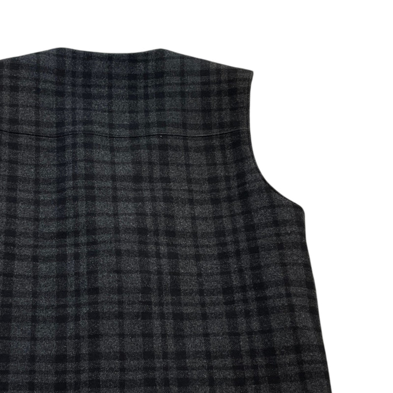 Men's Triangle Logo Plaid Gilet Black Size L