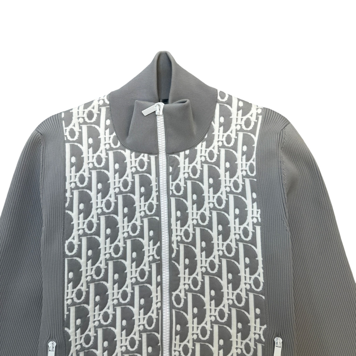 Men's Oblique Technical Track Jacket Grey Size M - Photo 3