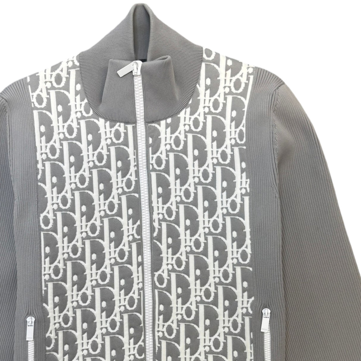 Men's Oblique Technical Track Jacket Grey Size M - Photo 4