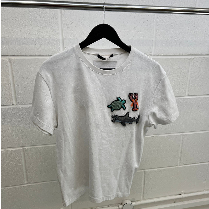 Men's Monogram Ocean Beads And Animals T-Shirt White Size S