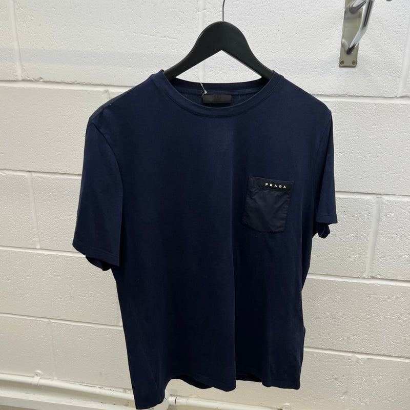 Men's Re-Nylon Pocket Logo T-Shirt Navy Size XL