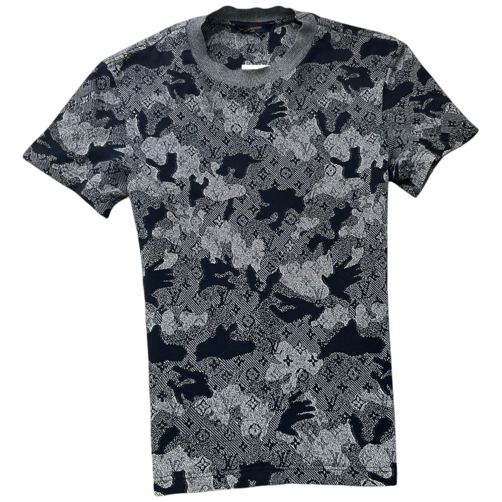 Men's Camo Jacquard T-Shirt Black Size XS - Photo 1