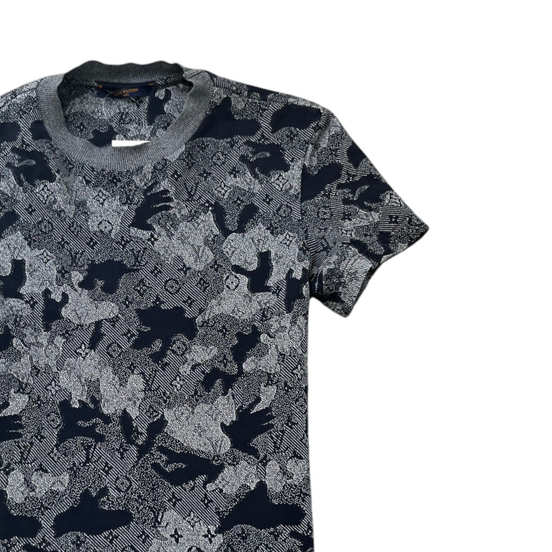 Men's Camo Jacquard T-Shirt Black Size XS