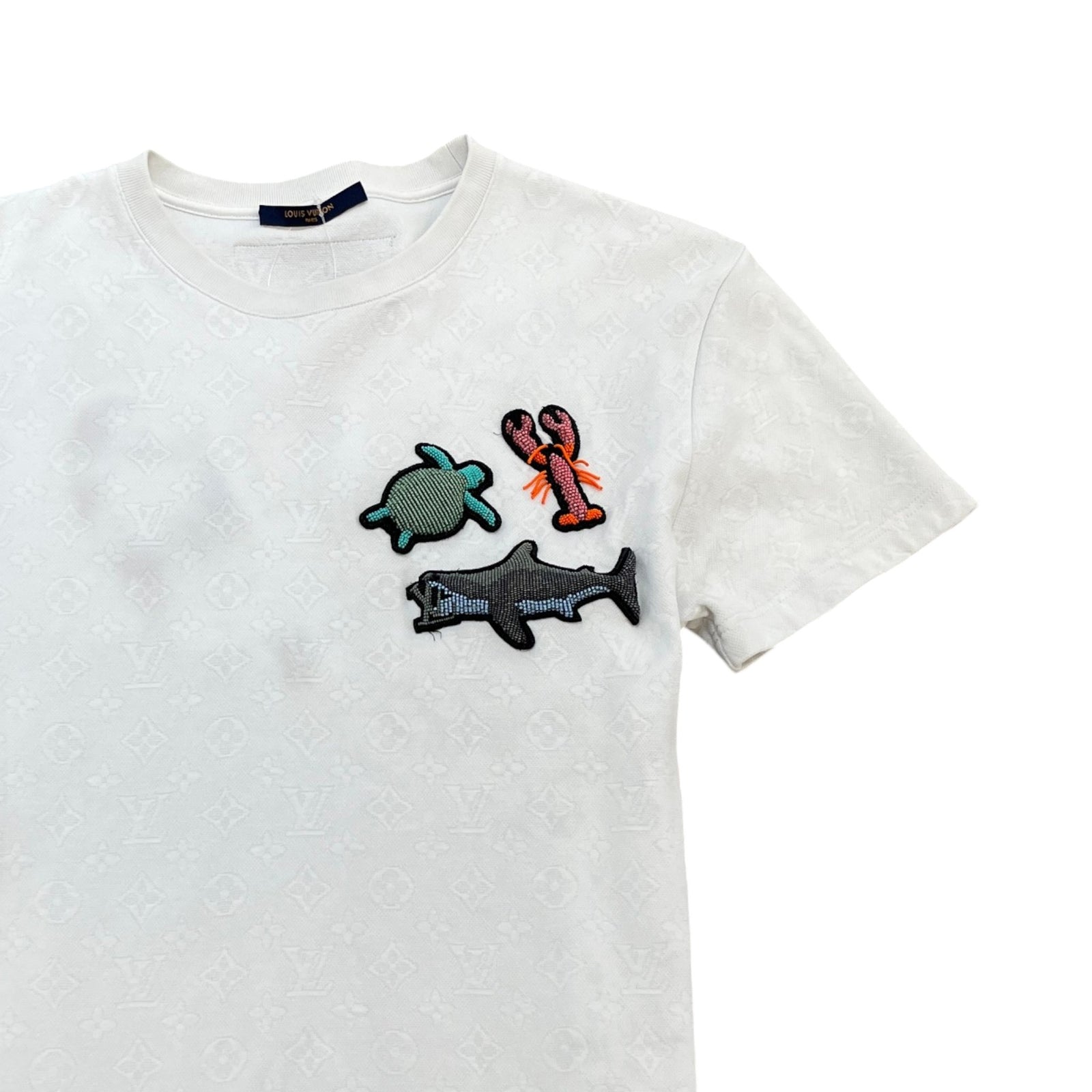 Men's Monogram Ocean Beads And Animals T-Shirt White Size S - Photo 3