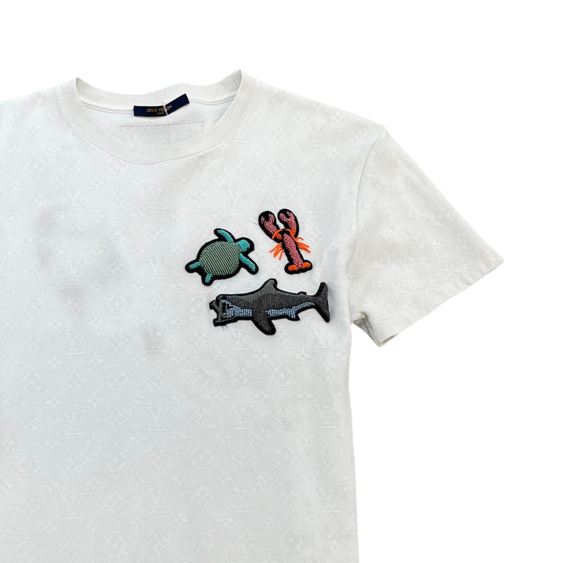 Men's Monogram Ocean Beads And Animals T-Shirt White Size S