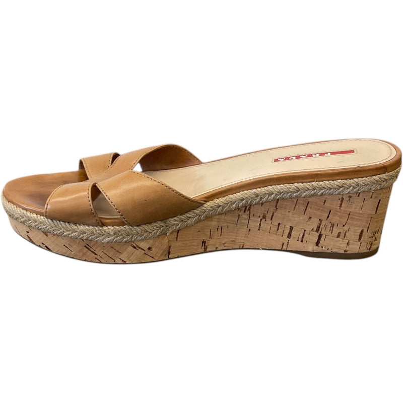 Women's Wedge Slides Sandals Beige Size EU 39.5 / UK 6.5