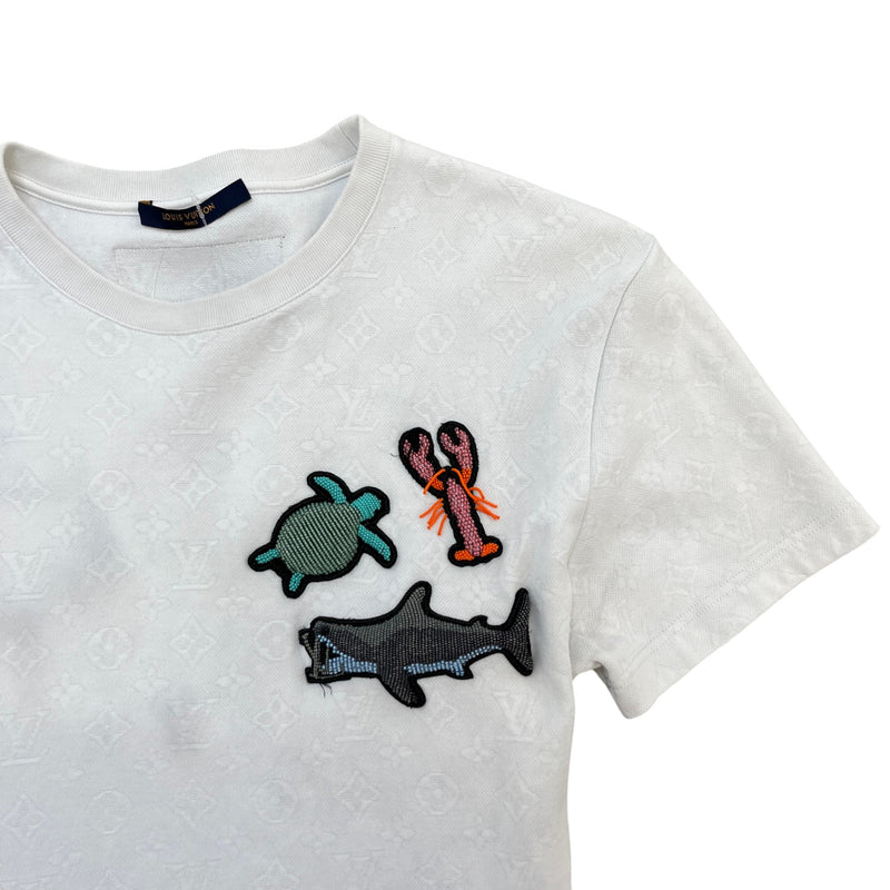 Men's Monogram Ocean Beads And Animals T-Shirt White Size S