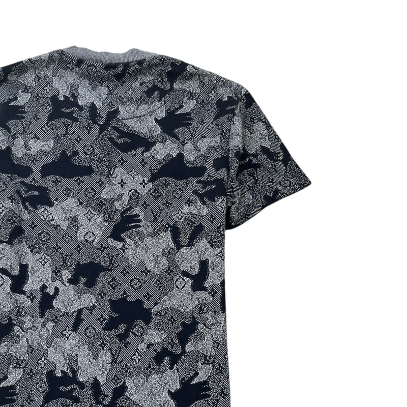 Men's Camo Jacquard T-Shirt Black Size XS