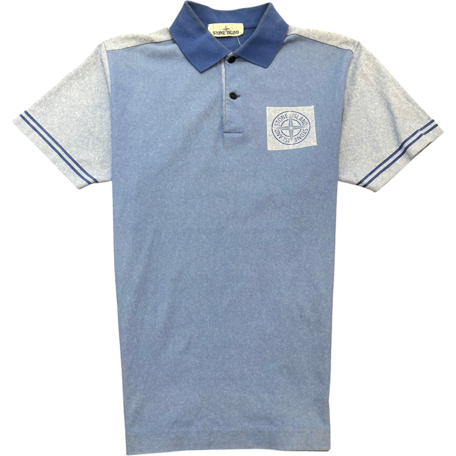 Men's Compass Logo Print Polo Shirt Blue Size S - Photo 1