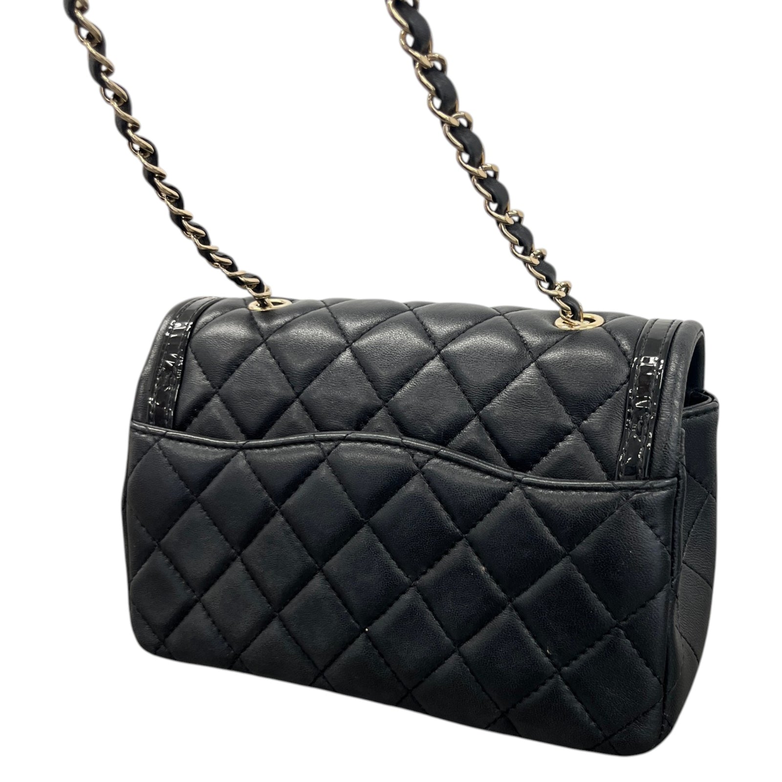 Women's Lambskin Quilted Mini Flap Crossbody Bag Black - Photo 9