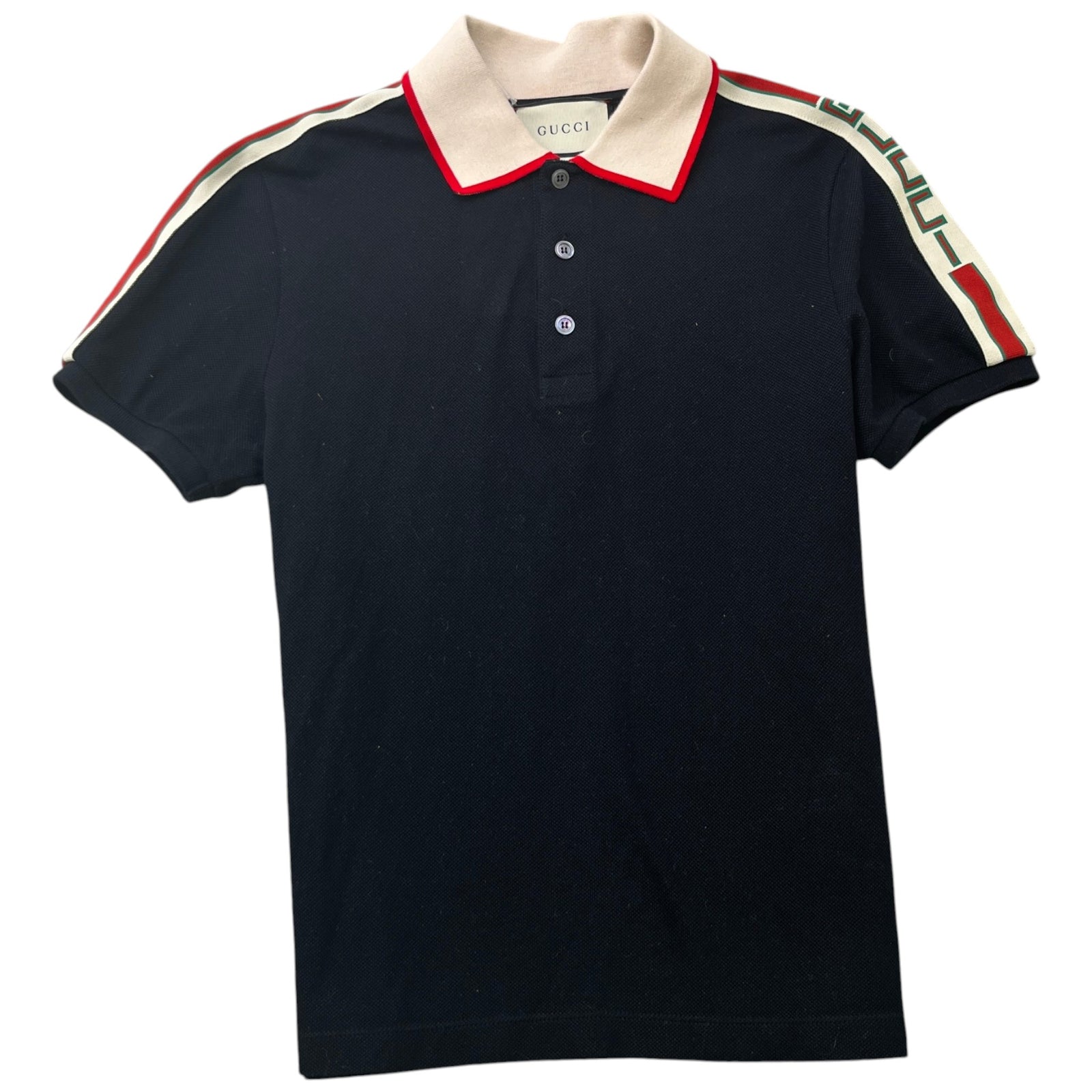 Men's Tape Logo Polo Shirt Black Size S - Photo 1