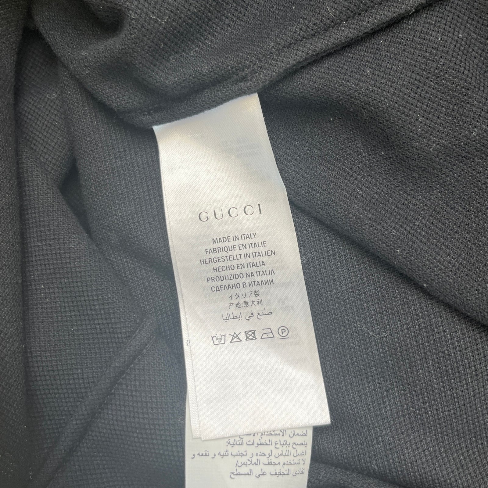 Men's Tape Logo Polo Shirt Black Size S - Photo 7