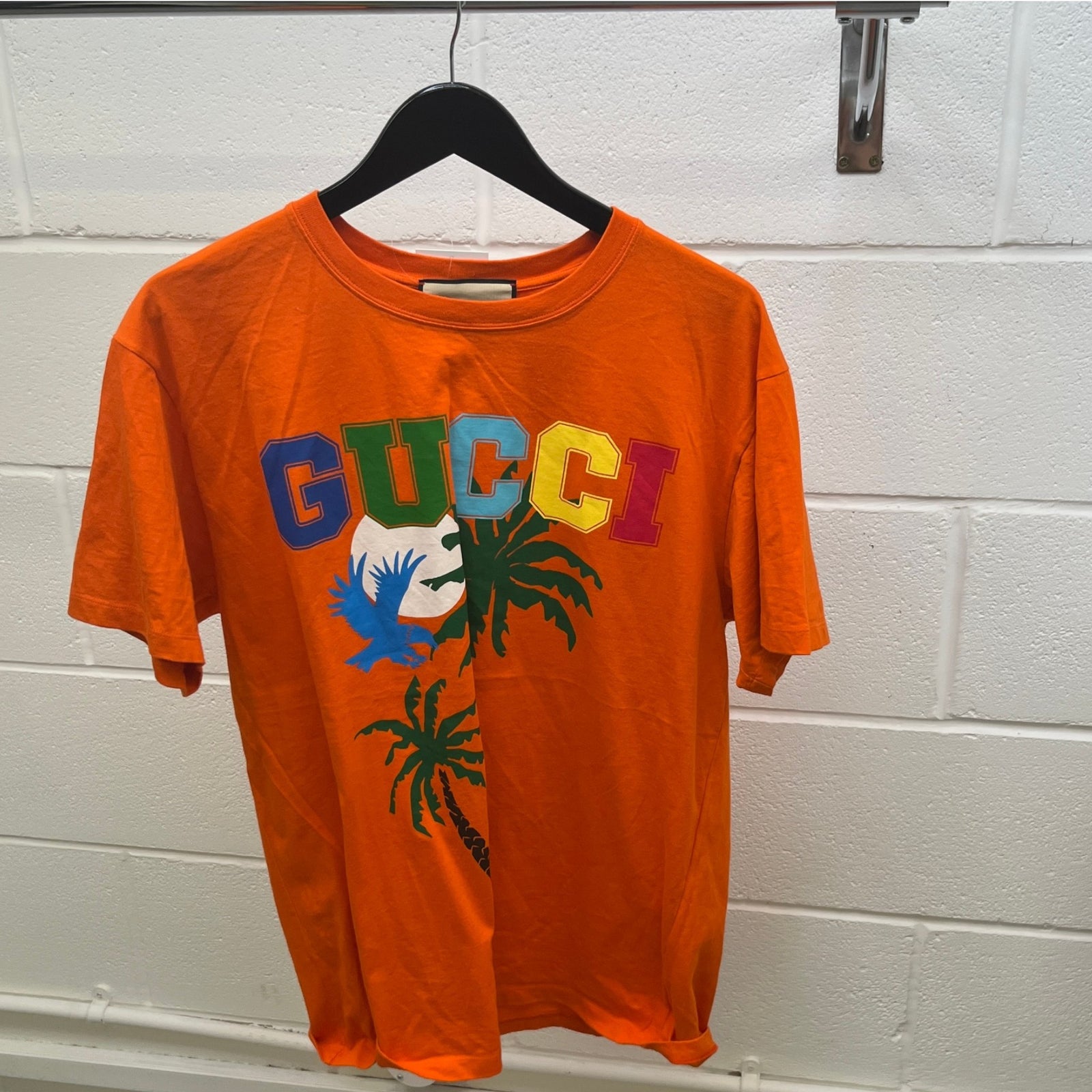 Men's Palms Print T-Shirt Orange Size M - Photo 8