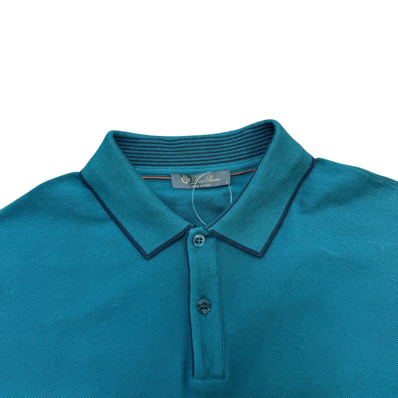 Men's Cotton Polo Shirt Green Size L