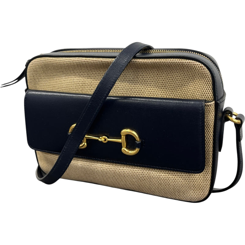 Women's Horsebit 1955 Flap Pocket Camera Crossbody Bag Navy