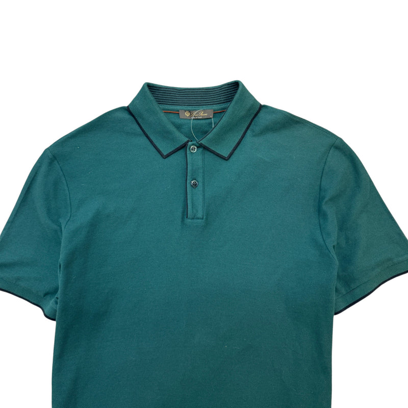Men's Cotton Polo Shirt Green Size L