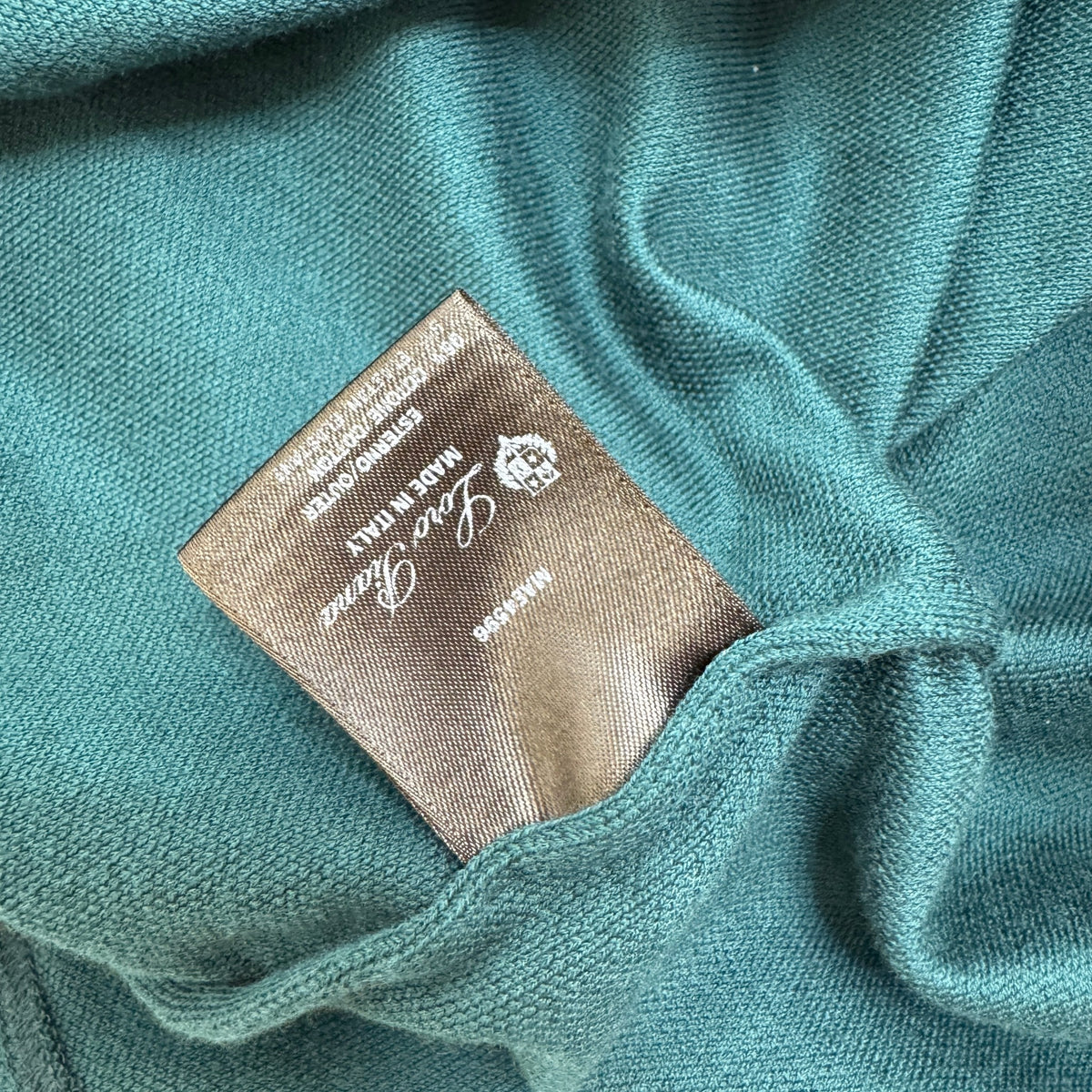 Men's Cotton Polo Shirt Green Size L - Photo 6