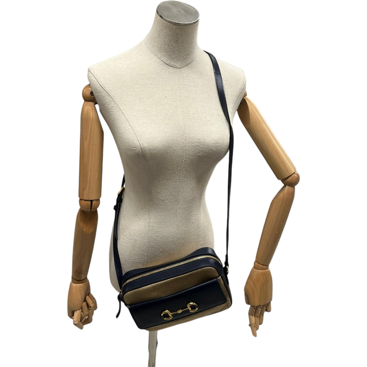 Women's Horsebit 1955 Flap Pocket Camera Crossbody Bag Navy - Photo 2