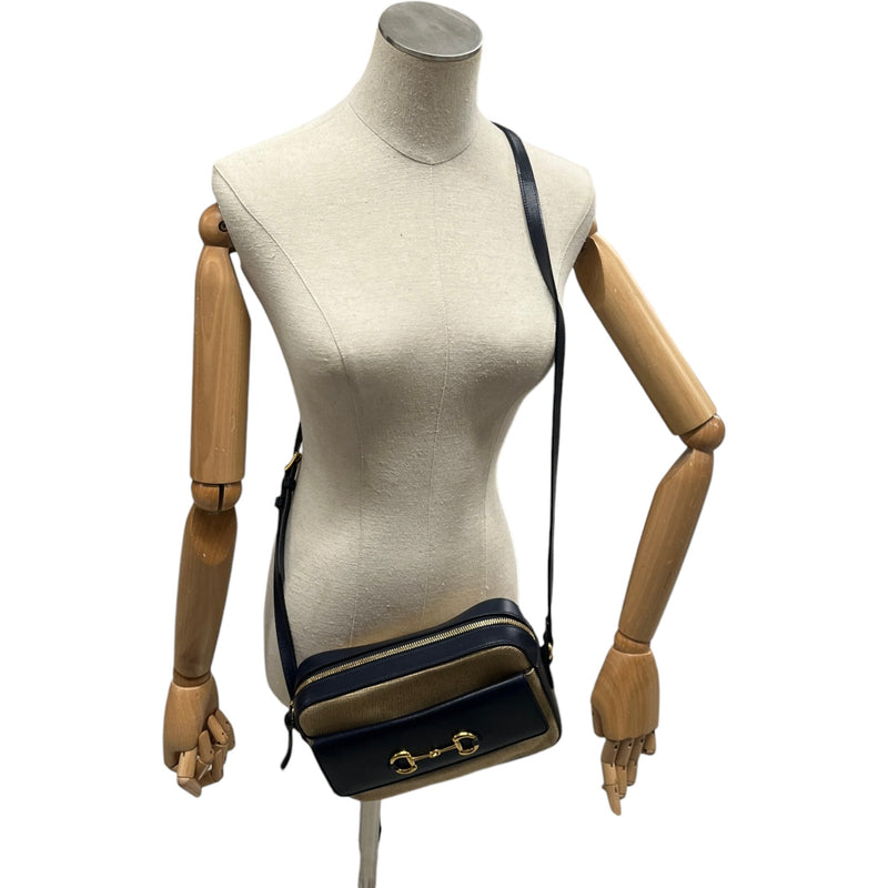 Women's Horsebit 1955 Flap Pocket Camera Crossbody Bag Navy