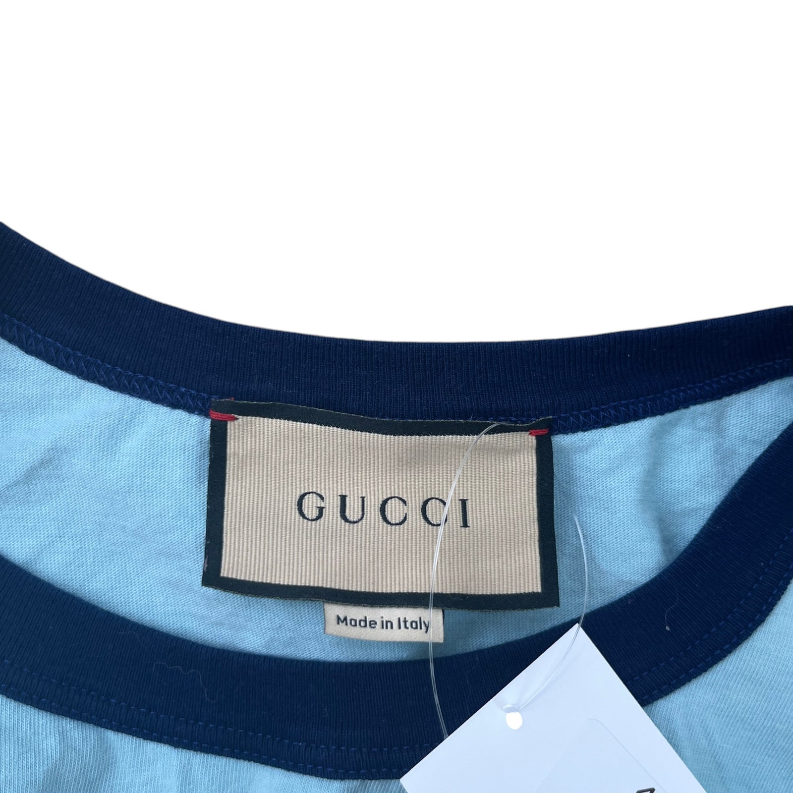 Men's Apple Print T-Shirt Blue Size M - Photo 7