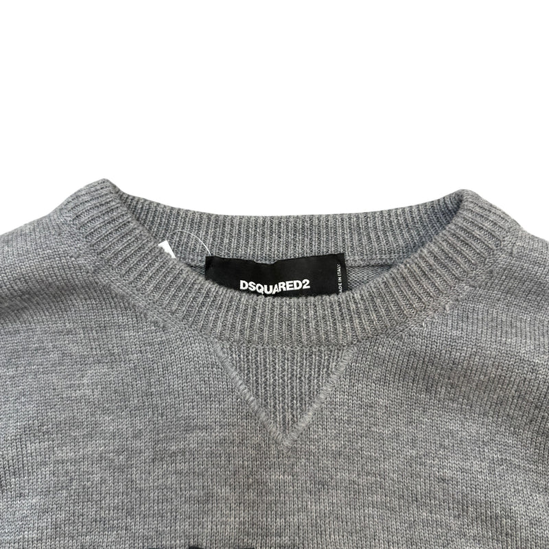 Men's Embroidered Logo Jumper Grey Size L