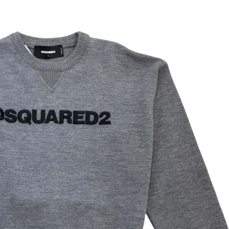 Men's Embroidered Logo Jumper Grey Size L