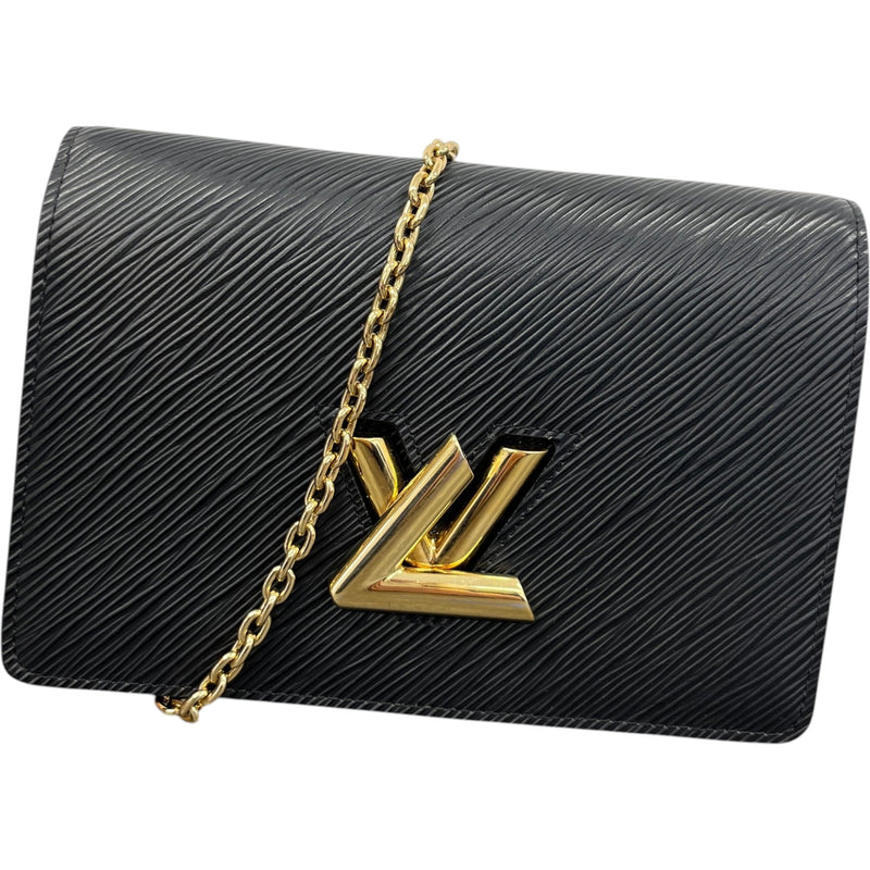 Women's Lv Twist Chain Wallet Bag Black