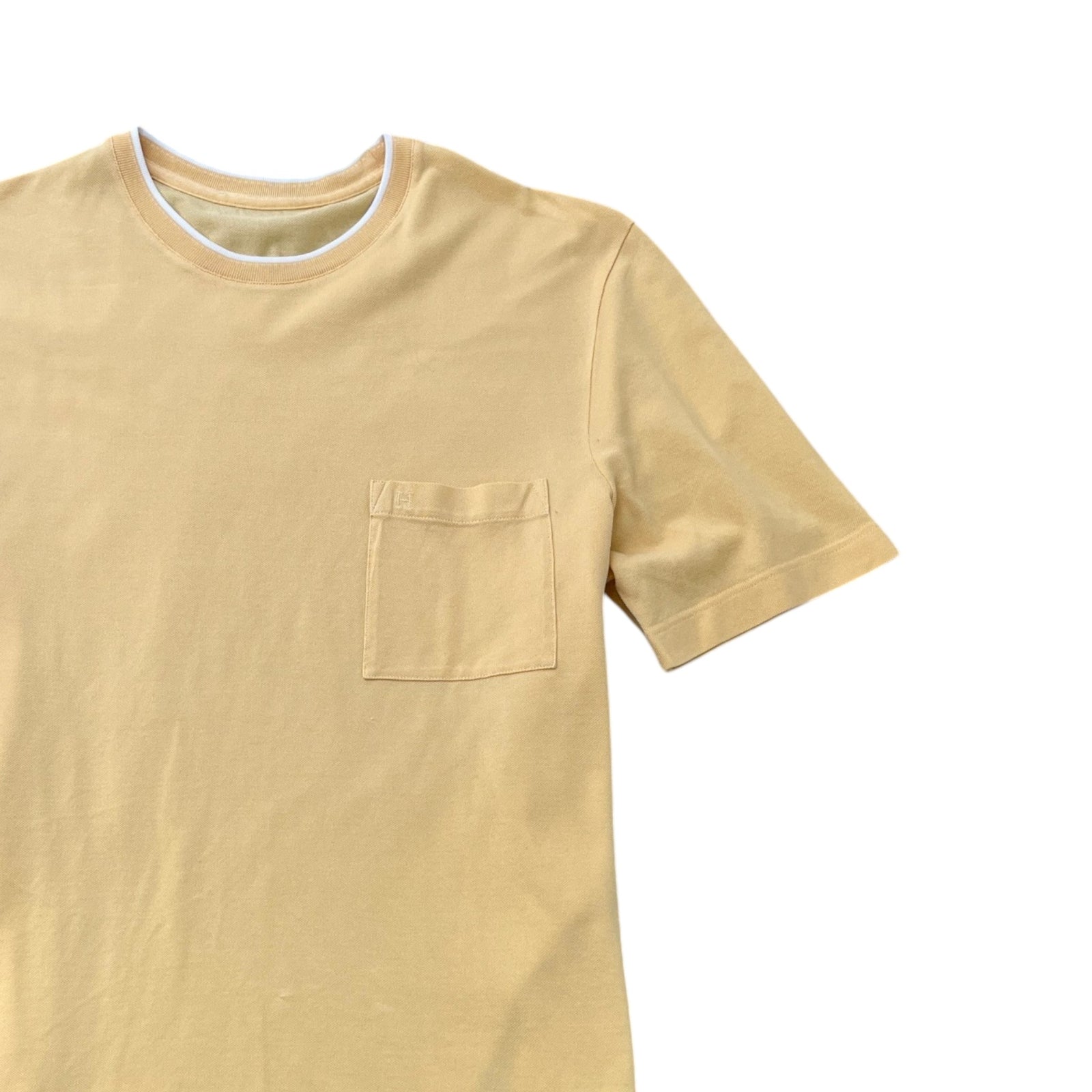 Men's H Pocket T-Shirt Yellow Size M - Photo 3