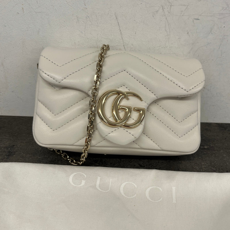 Women's GG Marmont Mini Crossbody Bag White