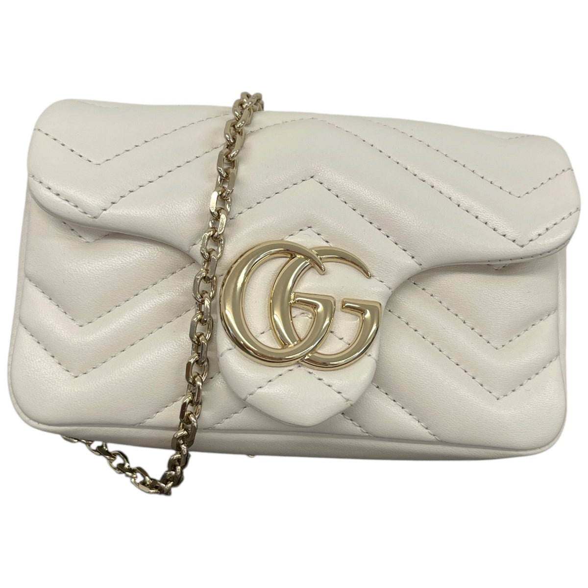 Women's GG Marmont Mini Crossbody Bag White - Photo 1