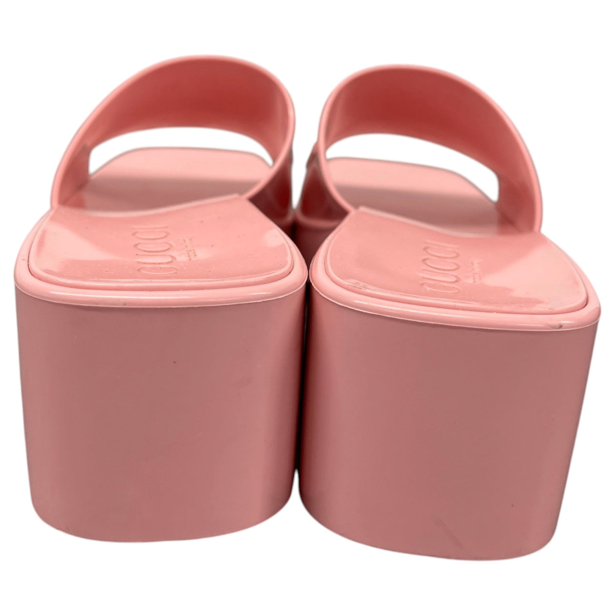 Women's Rubber Logo Heels Pink Size UK 4 / EU 37 - Photo 7