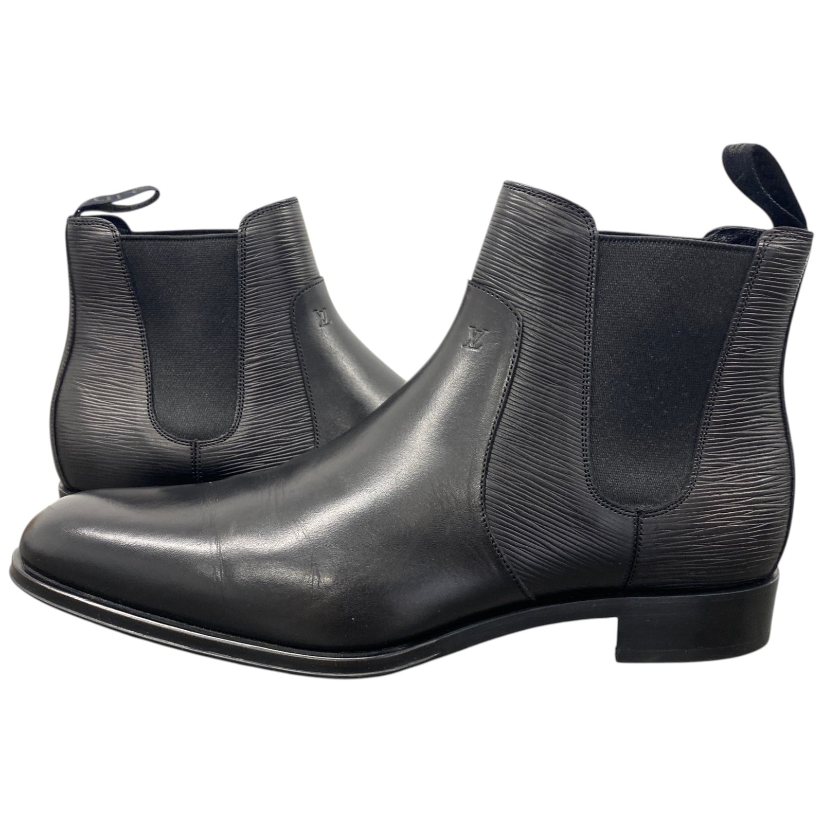 Men's Epi Leather Chelsea Boots Black Size EU 42 / UK 8 - Photo 3