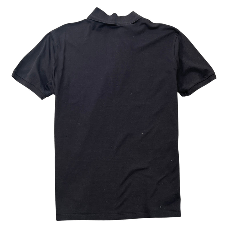 Men's Embroidered Logo Polo Shirt Black Size M