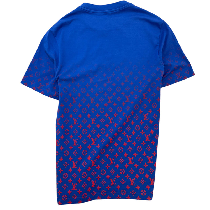 Men's Monogram Gradient T-Shirt Blue Size XL