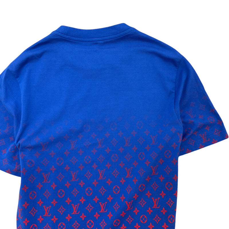 Men's Monogram Gradient T-Shirt Blue Size XL