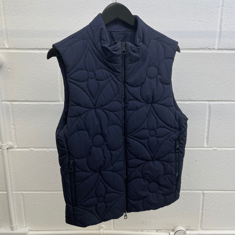 Men's Lvse Padded Monogram Gilet Navy Size IT 46 / S