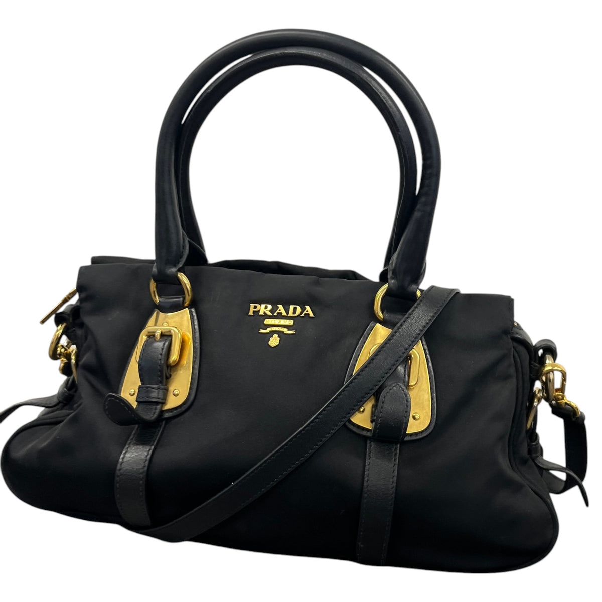 Women's Tessuto Nylon Handbag Black - Photo 5