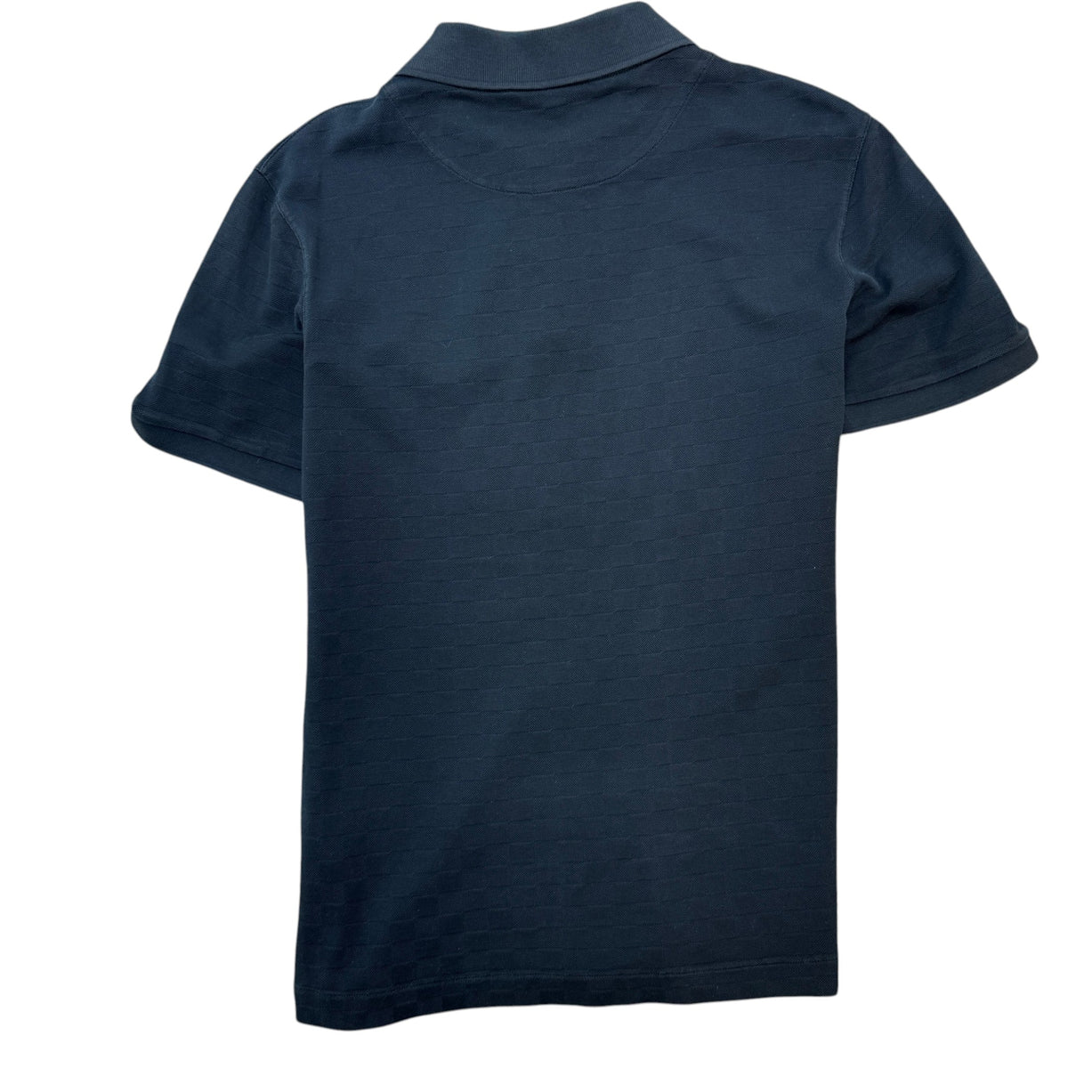 Men's Full Damier Polo Shirt Navy Size M - Photo 2