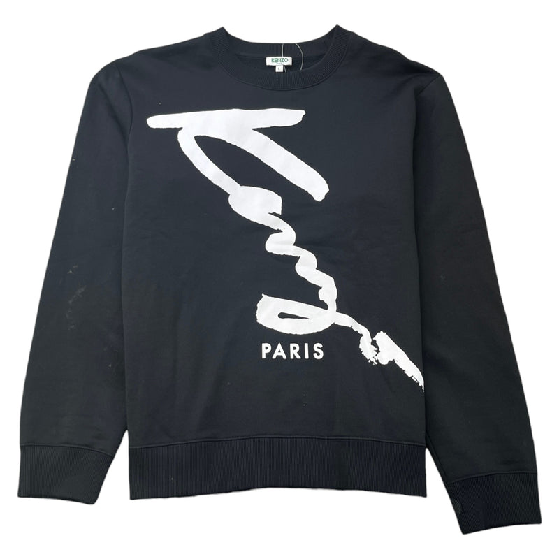 Men's Logo Print Jumper Black Size L