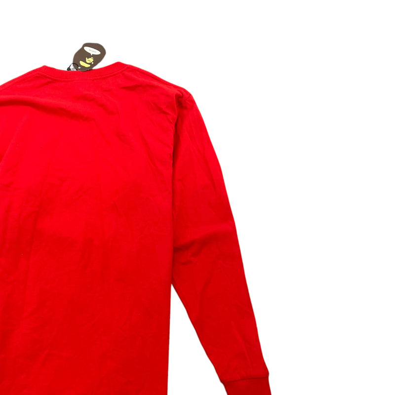 Men's Shark Graphic Long Sleeve T-Shirt Red Size M