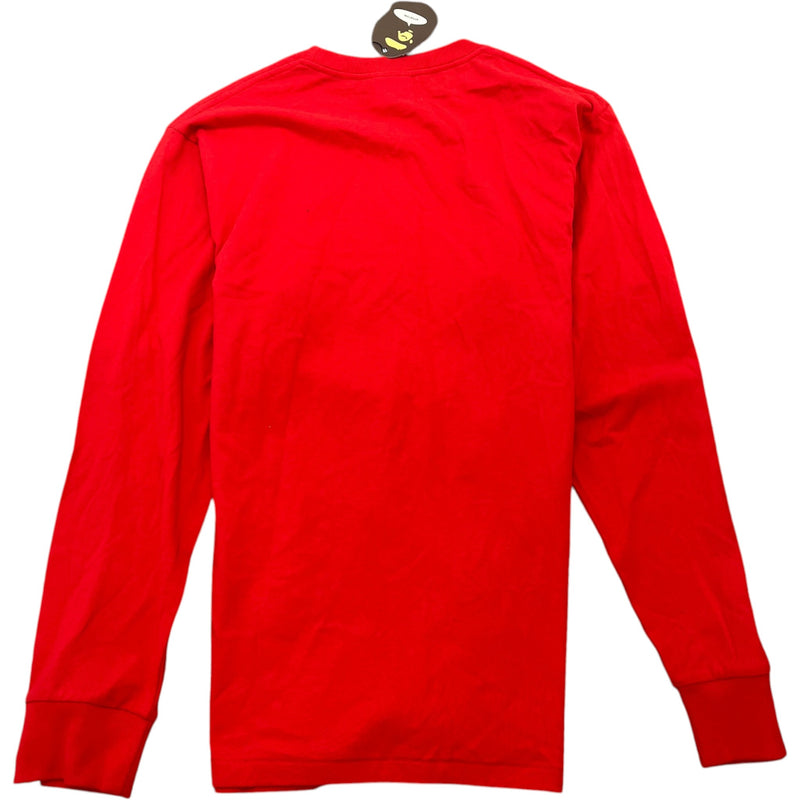 Men's Shark Graphic Long Sleeve T-Shirt Red Size M
