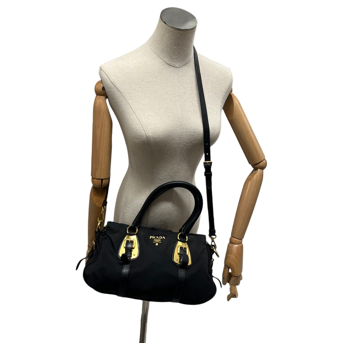 Women's Tessuto Nylon Handbag Black - Photo 2