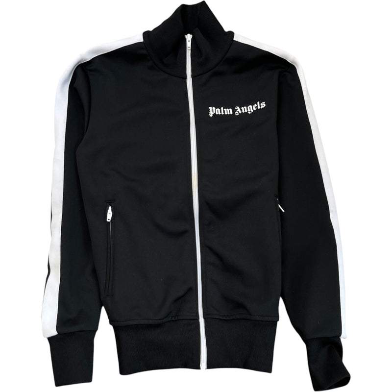 Men's Logo Print Track Jacket Black Size XS
