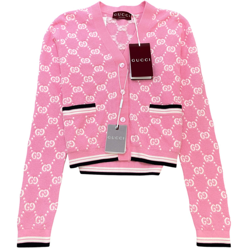 Women's Papiro Webbing Trimmed Cardigan Pink Size XS